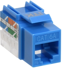 Модуль ITK Keystone Jack кат.6A UTP 110 IDC 90град синий