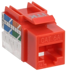 Модуль ITK Keystone Jack кат.6A UTP 110 IDC 90град красный