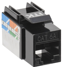 Модуль ITK Keystone Jack кат.6A UTP 110 IDC 90град чёрный
