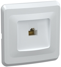 РК10-ВБ Розетка 1-ая комп. RJ45 Cat5e ВЕГА белый