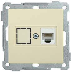 РK10-1-Б Розетка компьютерная RJ45 Cat5e BOLERO кремовый