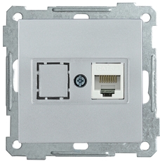 РK10-1-Б Розетка компьютерная RJ45 Cat5e BOLERO серебрянная