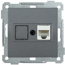 РK10-1-Б Розетка компьютерная RJ45 Cat5e BOLERO антрацит