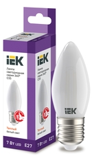 Лампа светодиодная LED 7вт Е27 теплый матовая свеча FILAMENT