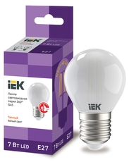 Лампа светодиодная LED 7вт Е27 теплый матовый шар FILAMENT