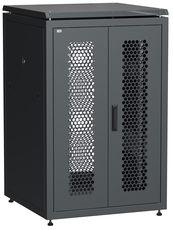 Шкаф сетевой 19' LINEA N 24U 800х800мм двустворчатая перфорированная дверь задняя перфорированная черный