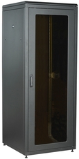 Шкаф сетевой 19' LINEA N 28U 800х800мм стеклянная передняя дверь задняя металлическая черный