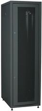 Шкаф LINEA E E 42U 600х800мм двери 2шт перфорированная и металлическая черный