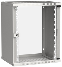 Шкаф LINEA WE 15U 600x450мм дверь стекло серый