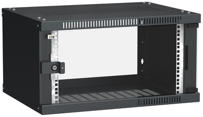 Шкаф LINEA WE 6U 600x450мм дверь стекло черный
