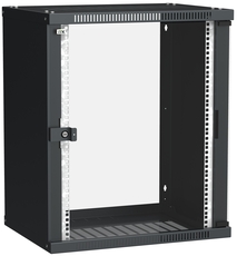 Шкаф LINEA WE 15U 600x450мм дверь стекло черный