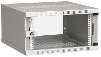Шкаф LINEA WE 6U 600x600мм дверь стекло серый