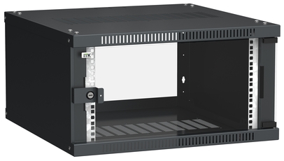Шкаф LINEA WE 6U 600x600мм дверь стекло черный