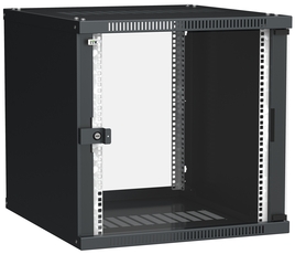 Шкаф LINEA WE 9U 600x650мм дверь стекло черный