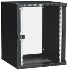 Шкаф LINEA WE 15U 600x650мм дверь стекло черный