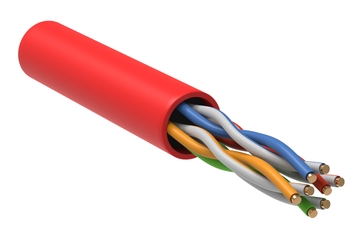 Витая пара U/UTP кат.5E 4х2х24AWG solid LSZH 305м красный ITK