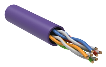 Витая пара U/UTP кат.5E 4х2х24AWG solid LSZH 305м фиолетовый ITK