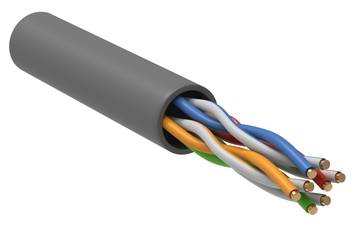Витая пара U/UTP кат.5е 4x2x24 AWG solid 305м PVC серый ITK
