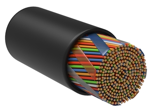 Кабель связи витая пара U/UTP, кат.5E 100х2х24AWG solid, LDPE, 305м, черный