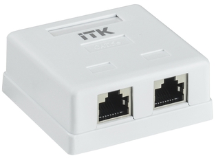 Настенная информационная розетка RJ45 кат. 5E FTP 2-порт