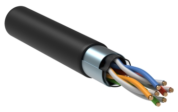 Витая пара F/UTP кат. 5E 4x2х24AWG solid LSZH 305м черный ITK
