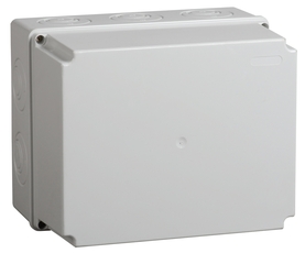Коробка КМ41274 распаячная для открытой проводки 240х195х165мм IP55 (RAL7035 кабельные вводы 5 шт)