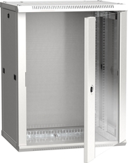 Шкаф настенный 19' LINEA W 15U 600x450мм стеклянная дверь RAL7035