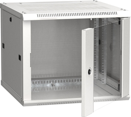 Шкаф настенный 19' LINEA W 6U 600x600мм стеклянная дверь RAL7035