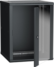 Шкаф настенный 19' LINEA W 15U 600x600мм стеклянная дверь RAL9005