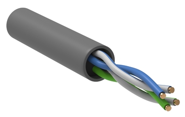 Витая пара U/UTP кат.5е 2 пары 24 AWG 500м PVC серый ITK