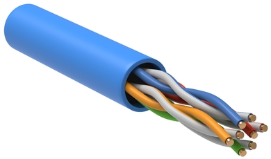 Витая пара U/UTP кат.5E 4х2х24AWG solid PVC 305м синий ITK