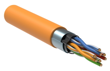 Кабель связи витая пара F/UTP кат.5E 4x2х24AWG solid LSZH 305м оранжевый