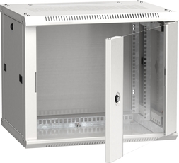 Шкаф настенный 19' LINEA W 6U 600x450мм стеклянная дверь RAL7035