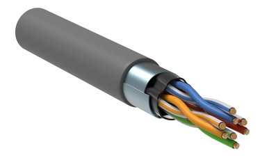 Витая пара F/UTP кат.5е 4 пары 24 AWG solid 305м PVC серый ITK