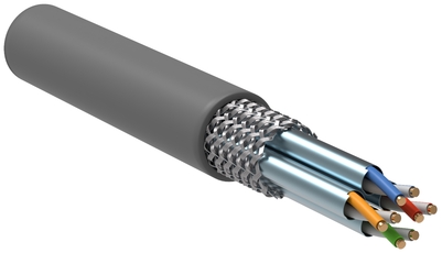 Витая пара S/FTP кат.6а 4 пары 23 AWG PVC серый 305м ITK