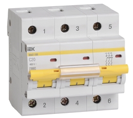 Авт. выкл. ВА47-100 3Р 20А 10кА х-ка C  IEK