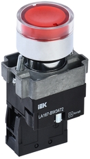 Кнопка управления LA167-BW3472 d=22мм RC 1р с подсветкой IP67 красная IEK