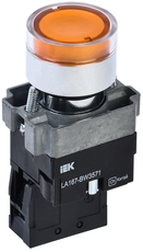 Кнопка управления LA167-BW3571 d=22мм RC 1з с подсветкой IP67 желтая IEK