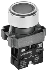 Кнопка управления LA167-BAF21 d=22мм 1з IP67 черная IEK