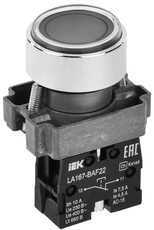 Кнопка управления LA167-BAF22 d=22мм 1р IP67 черная IEK