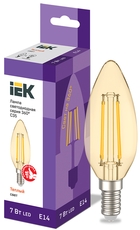 Лампа LED C35 золото 7Вт 230В 2700К E14 серия 360° IEK