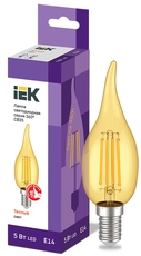 Лампа LED CВ35 золото 5Вт 230В 2700К E14 серия 360° IEK