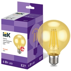 Лампа LED G95 золото 6Вт 230В 2700К E27 серия 360° IEK