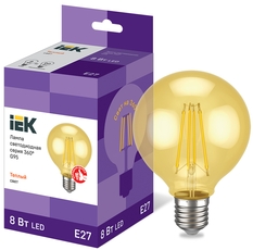 Лампа LED G95 золото 8Вт 230В 2700К E27 серия 360° IEK