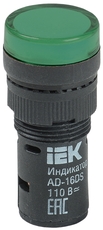 Лампа AD16DS(LED)матрица d16мм зеленый 110В AC/DC  ИЭК