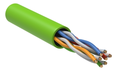 ITK Кабель связи витая пара U/UTP, кат.5E 4x2х24AWG solid, LSZH, 305м, зеленый