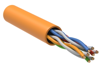 ITK Кабель связи витая пара U/UTP, кат.5E 4x2х24AWG solid, LSZH, 305м, оранжевый