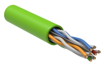 ITK Кабель связи витая пара U/UTP, кат.6 4x2х23AWG solid, LSZH, 305м, зеленый