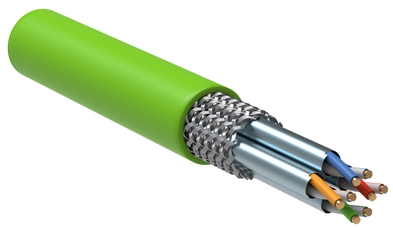 ITK Кабель связи витая пара S/FTP, кат.7 4х2х23AWG solid, LSZH, 305м, зеленый