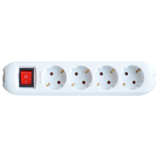 Колодка 4GS-SMART четырехместная с выключателем 16А с заземлением 5440 | 4690612010496 | IN HOME